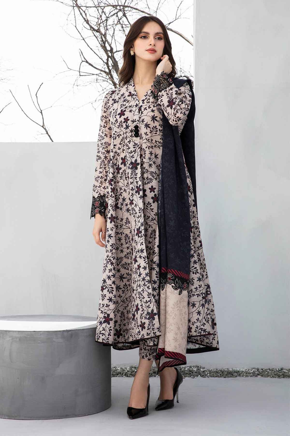 Baroque Printed women new dress design empires collection winters 3 piece embroidered trending suit