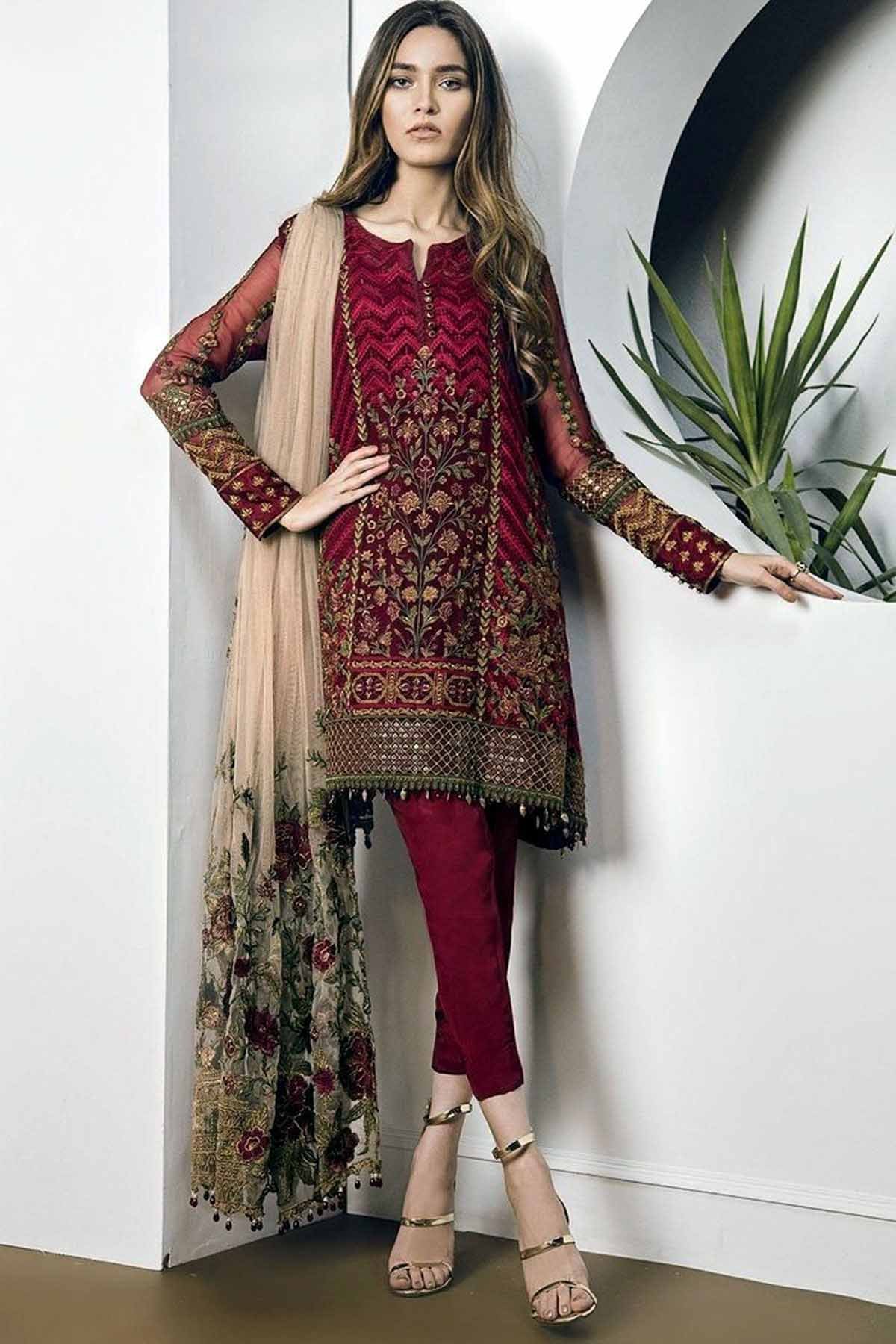 Boroque women new dress design empires collection pakistan top brand clothing brand fashion 3 piece suit