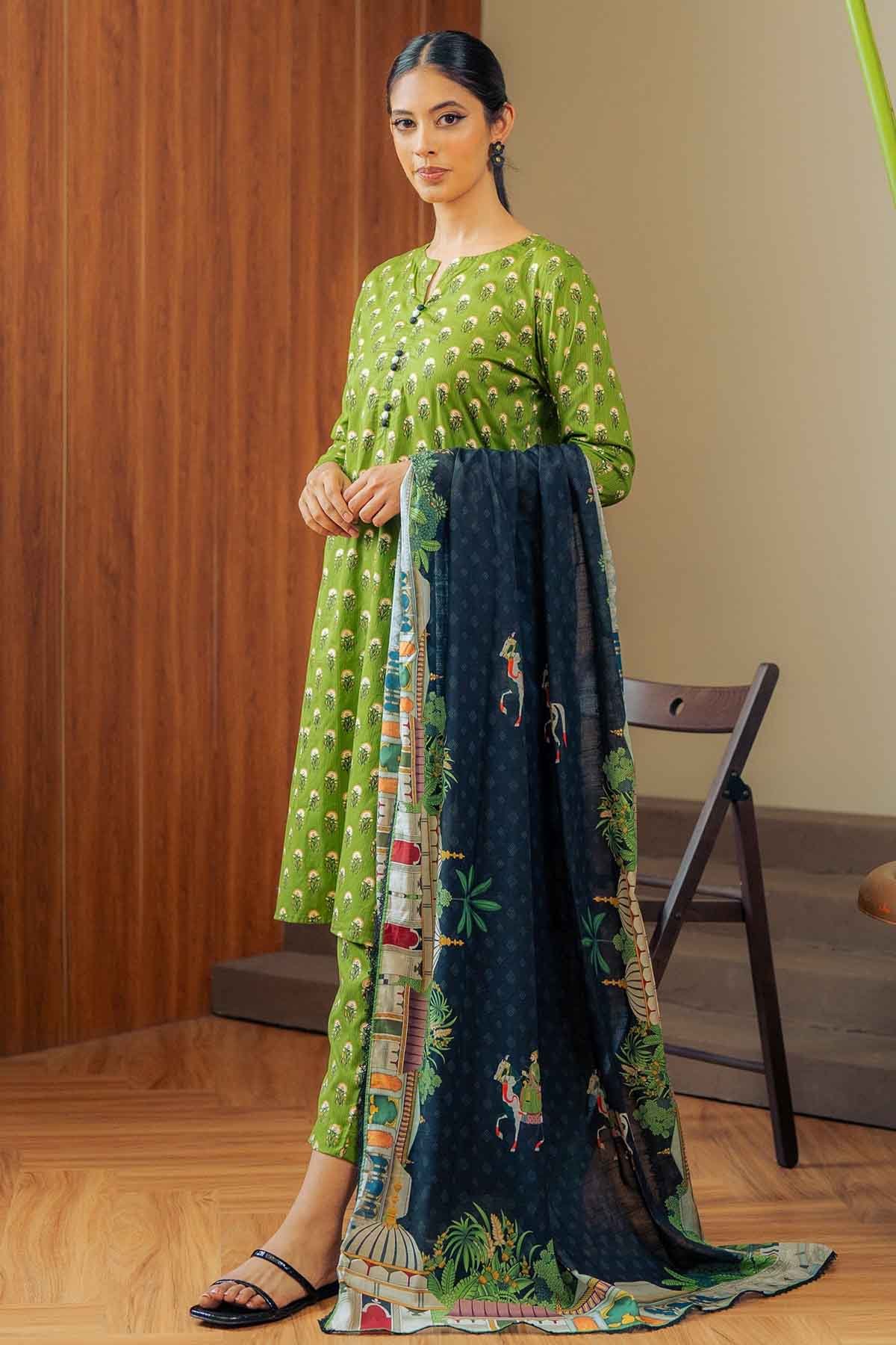 Khaadi Mint – EC570 | Unstitched | Printed 3 piece - empirescollection.pk